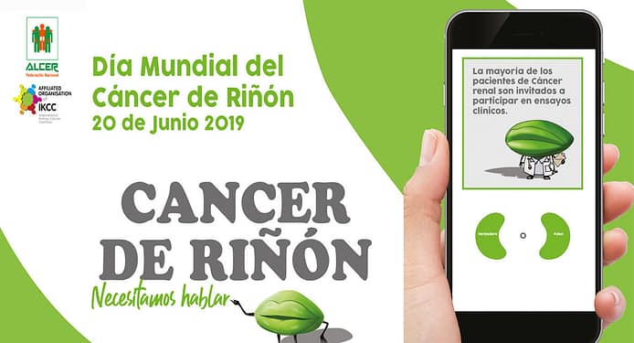 Imagen de la campaña de la IKCC por el cáncer renal,'Tenemos que hablar' 20 de Junio de 2019: Día Mundial del Cáncer Renal